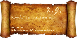 Kováts Julianna névjegykártya